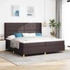 vidaXL Cama Box com colch&atilde;o Castanho 200 x 200 cm tecido