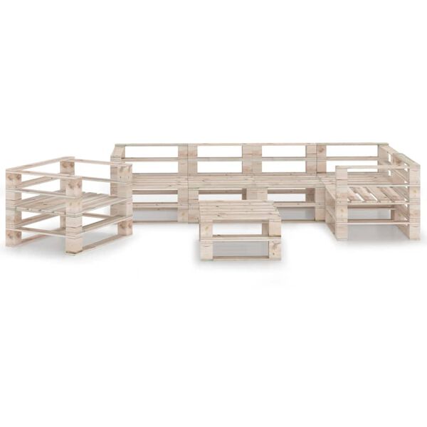 vidaXL 7 pcs conjunto lounge de paletes para jardim madeira de pinho