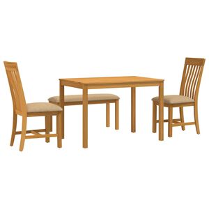 vidaXL Conjunto de sala de jantar 4 unid. Bege
