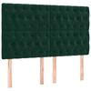 vidaXL Cabeceira Verde Escuro 144x7x118/128 cm Veludo