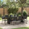vidaXL Conjunto de Jantar para Jardim 9 pcs Preto vime PE