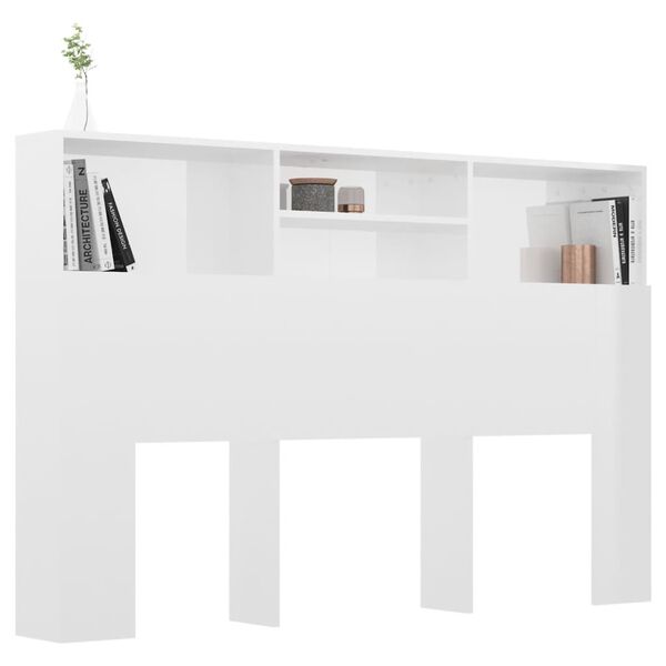 vidaXL Arm&aacute;rio de cabeceira 160x19x103,5 cm branco brilhante