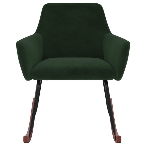 vidaXL Cadeira de baloi&ccedil;o veludo verde-escuro