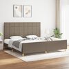 vidaXL Cama sem colch&atilde;o 200x200 cm tecido cinzento-acastanhado