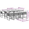 vidaXL 9 pcs conjunto de jantar p/ jardim c/ almofad&otilde;es cinzento claro