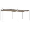 vidaXL Pérgola com toldo retrátil 589x292x230 cm cor cinza-acastanhado