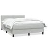 vidaXL Cama com molas/colch&atilde;o 140x220 cm veludo cinzento-claro