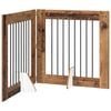 vidaXL Port&atilde;o dobr&aacute;vel para c&atilde;es com suportes 2 pcs Madeira antiga