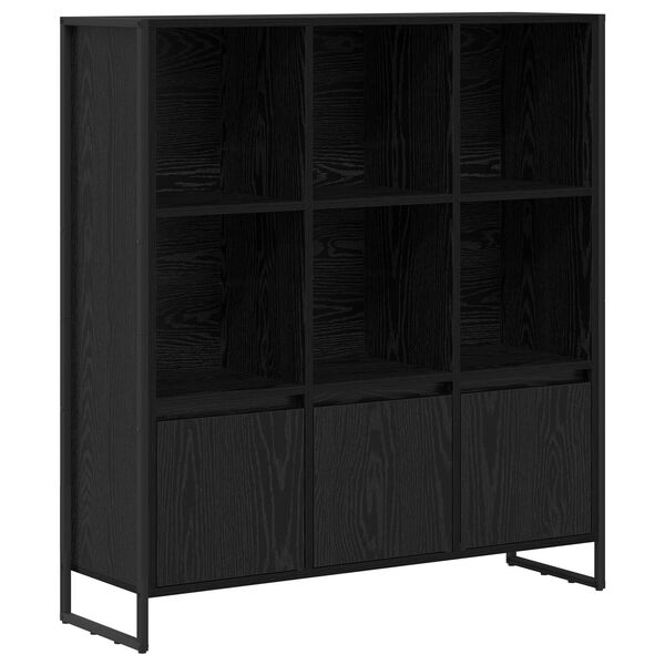 vidaXL Gabinete de Livros 2 pcs Carvalho Preto 99,5 x 30 x 108 cm