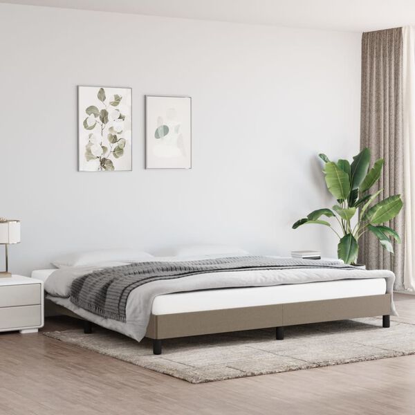 vidaXL Cama sem colch&atilde;o 200x200 cm tecido cinzento-acastanhado