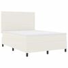 vidaXL Cama Box Spring LED com cabeceira Creme e Branco 140 x 190 cm