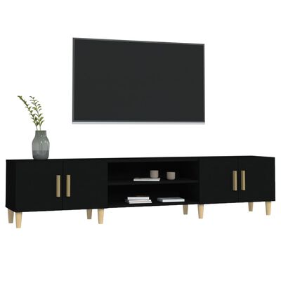 vidaXL Móvel de TV 180x31,5x40 cm derivados de madeira preto