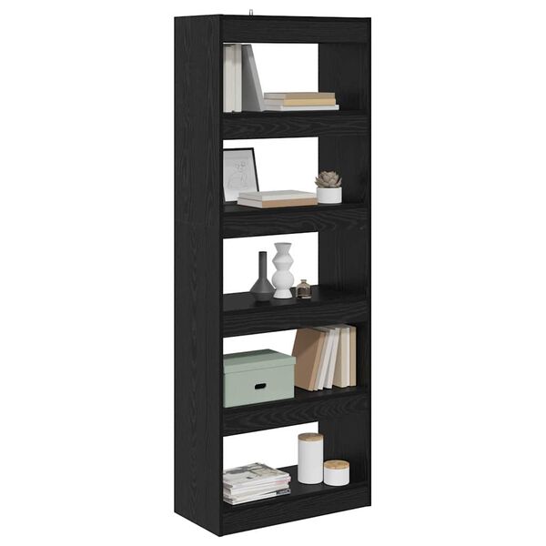 vidaXL Gabinete de Livros Carvalho preto 60 x 30 x 166 cm