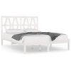 vidaXL Estrutura de cama 140x200 cm madeira de pinho maci&ccedil;a branco