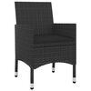 vidaXL 7 pcs conjunto de jantar p/ jardim c/ almofad&otilde;es vime PE/vidro