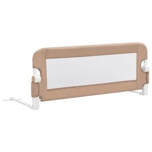 vidaXL Barra segur. cama infantil 102x42cm poli&eacute;ster cinza-acastanhado