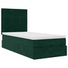 vidaXL Estrutura cama otomana colch&otilde;es 80x200cm veludo verde escuro