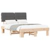 vidaXL Estrutura de Cama com Cabeceira Estofada