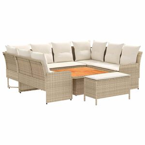 vidaXL Conjuntos de m&oacute;veis 7 unid. Bege e Creme Rattan de PE