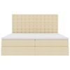 vidaXL Cama com Armazenamento Creme 200 x 200 cm Couro Sint&eacute;tico