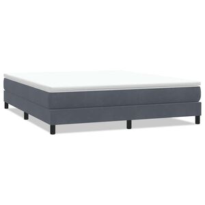 vidaXL Cama com molas sem colch&atilde;o 180x220 cm veludo cinzento-escuro