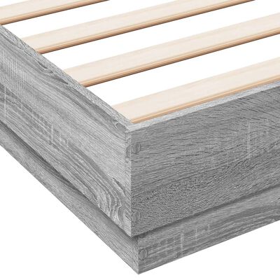 vidaXL Estrutura de cama 160x200 cm derivados de madeira cinza sonoma