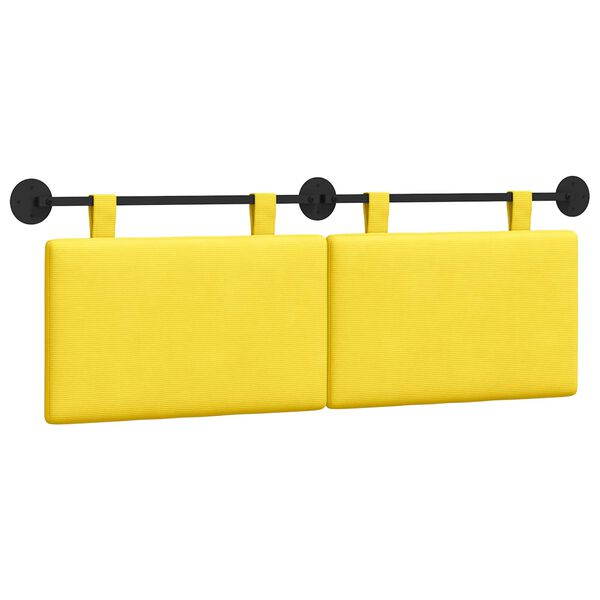 vidaXL Cabeceira Suspensa Liso Amarelo Claro 150 x 55 x 5 cm