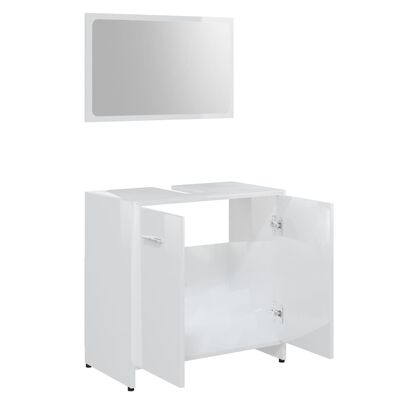 vidaXL Conj. móveis casa de banho derivados madeira branco brilhante