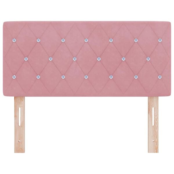 vidaXL Cabeceira com cabeceira Rosa 90 cm Couro Sint&eacute;tico