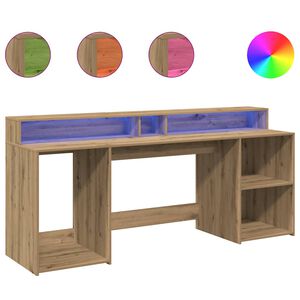 vidaXL Secret&aacute;ria c/ luzes LED derivados de madeira carvalho artisiano