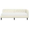 vidaXL Estrutura de Cama de Canto com colchão Creme 80 x 200 cm Veludo