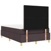 vidaXL Cama Box Spring LED Marrom Escuro 120 x 200 cm tecido