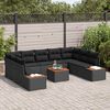 vidaXL Conjunto de Sof&aacute; de Jardim com almofada 5 pcs Preto Polirattan