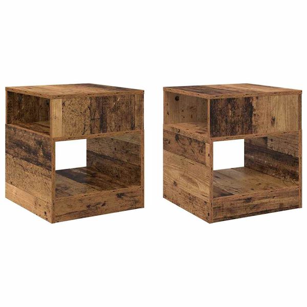 vidaXL Mesa de apoio 2 pcs Madeira antiga 40,5 x 40 x 45 cm