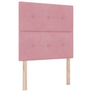 vidaXL Cama Box Spring LED com colch&atilde;o Rosa 120 x 190 cm tecido