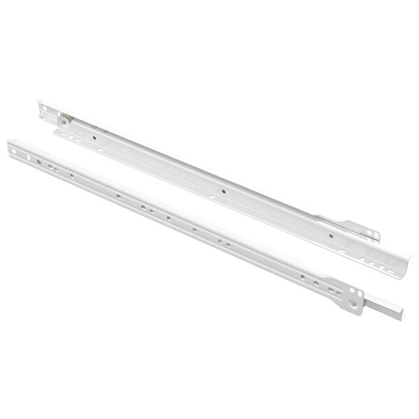 vidaXL Corredi&ccedil;a de Gaveta 2 pcs Branco 450 mm A&ccedil;o