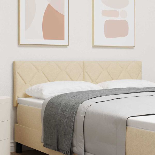 vidaXL Cabeceira Creme 144 cm tecido