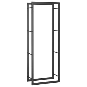 vidaXL Suporte para lenha 50x28x132 cm a&ccedil;o preto mate