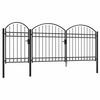 vidaXL Port&atilde;o de cerca de jardim ASSEN com topo arqueado em a&ccedil;o, 1,75 x 4 m, preto