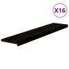 vidaXL Tapetes de escada 16 pcs 120x25x2 cm carvalho castanho escuro