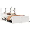 vidaXL Cama com estante sem colch&atilde;o 120x200 cm pinho maci&ccedil;o branco