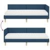 vidaXL Estrutura de Cama de Canto com Colch&atilde;o Outros 2 pcs Azul tecido