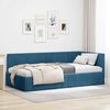 vidaXL Estrutura de Cama de Canto Azul 100 cm x 200 cm Veludo