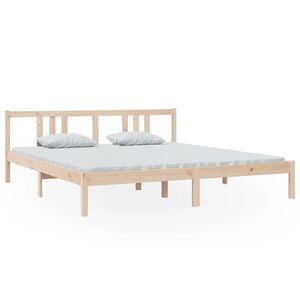 vidaXL Estrutura de cama super king 180x200 cm madeira maci&ccedil;a