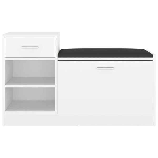 vidaXL Banco sapateira 94,5x31x57 cm derivados de madeira branco