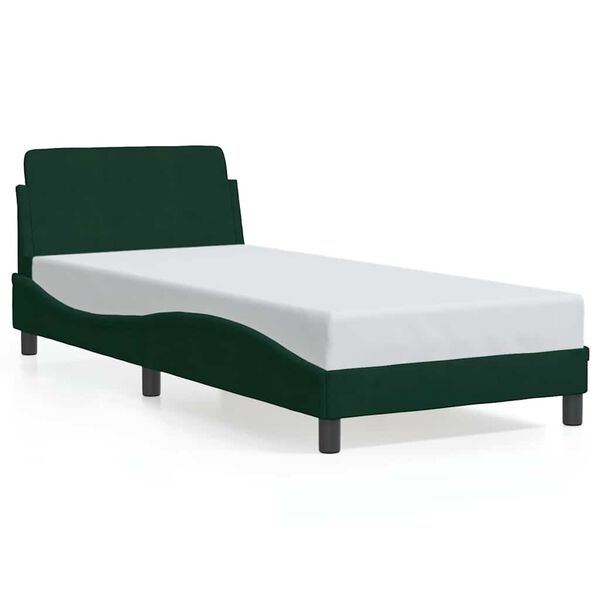 vidaXL Estrutura de cama Dover 80x200 cm veludo verde-escuro
