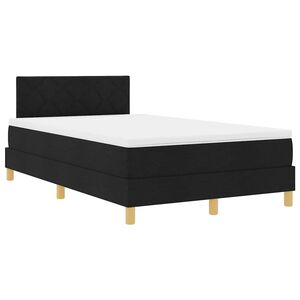 vidaXL Cama Box Spring LED com colch&atilde;o Preto 120 x 190 cm tecido