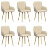 vidaXL Cadeiras de Jantar 6 pcs Tecido Creme 56,5 x 50 x 87,5 cm