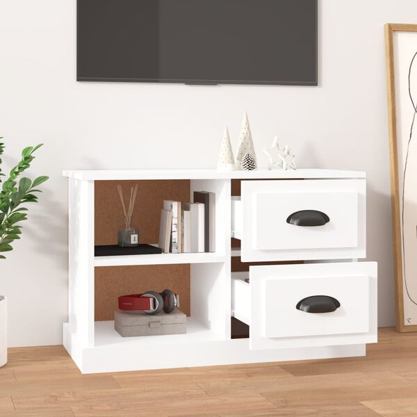 vidaXL M&oacute;vel p/ TV 73x35,5x47,5 cm derivados madeira branco brilhante