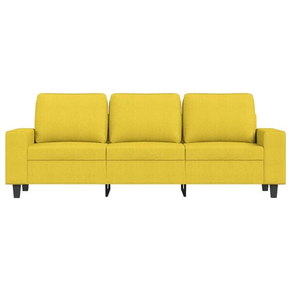 vidaXL Sof&aacute; de 3 lugares 180 cm tecido amarelo-claro